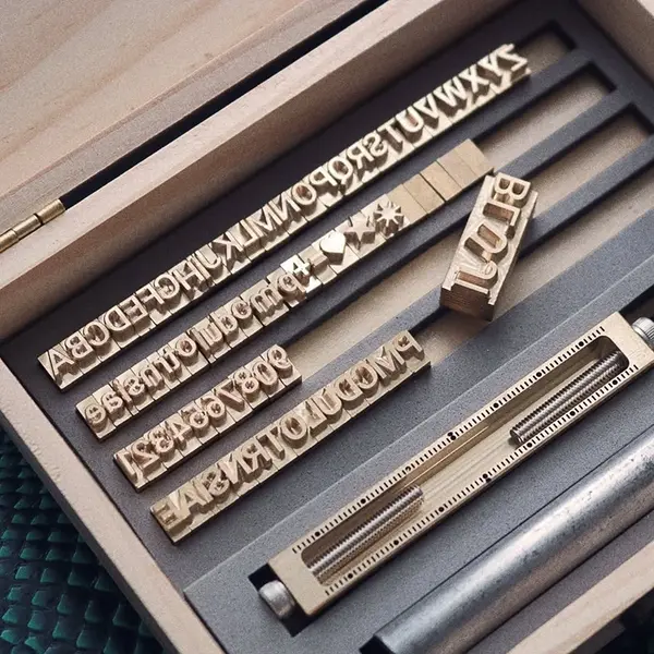 Jeux d'alphabets et de chiffres pour marquer le cuir