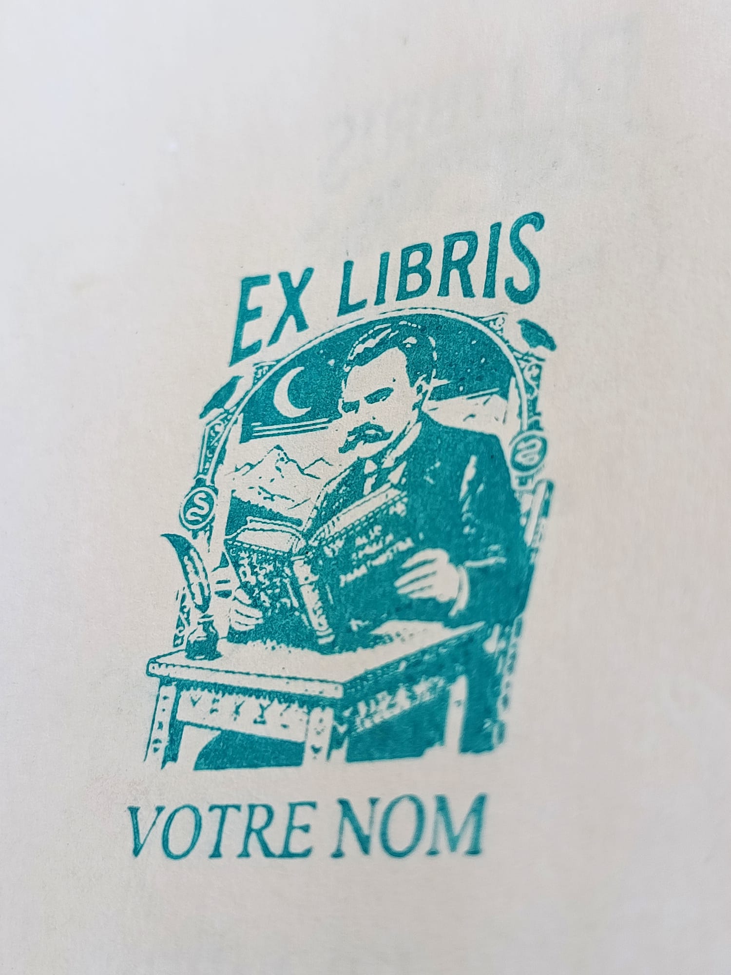 détail tampon Ex Libris impression papier
